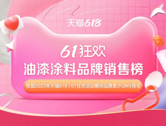 卡百利榮登天貓618油漆涂料品牌銷售榜TOP3（直播間中獎名單出爐）